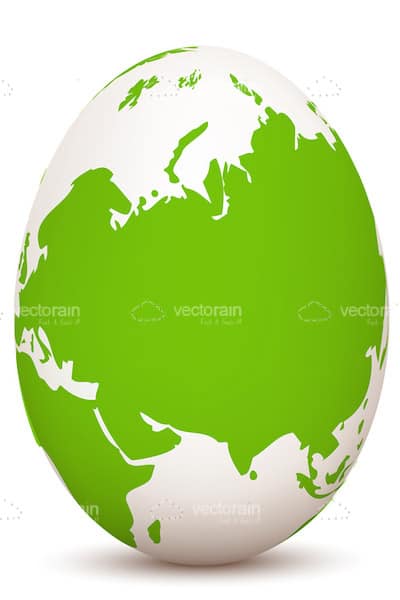 Egg Shaped Green and White Earth